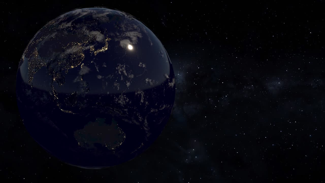 VFX 3D地球の夜間回転。