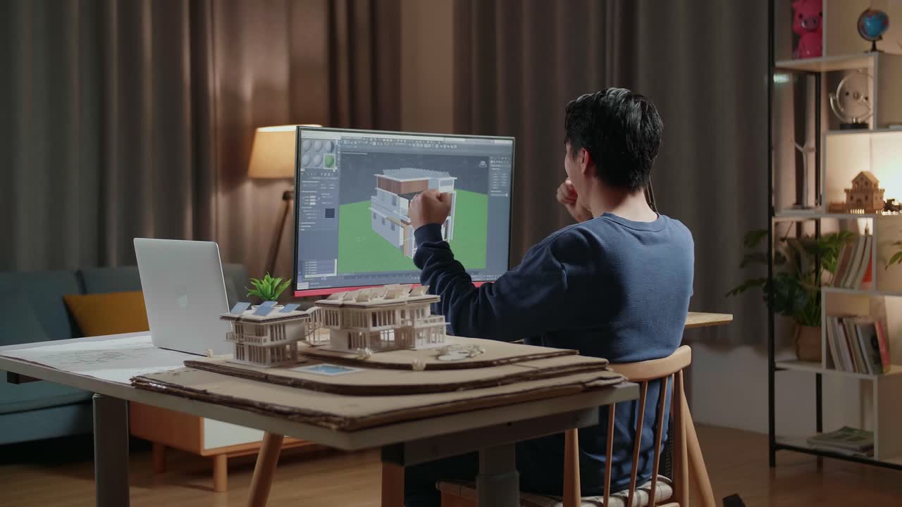 설계 성공을 축하하는 건축가