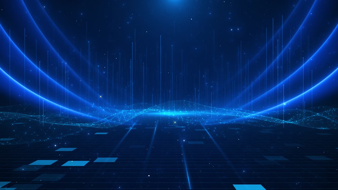 Abstract blue futuristic background of information technology binary digital data code digital