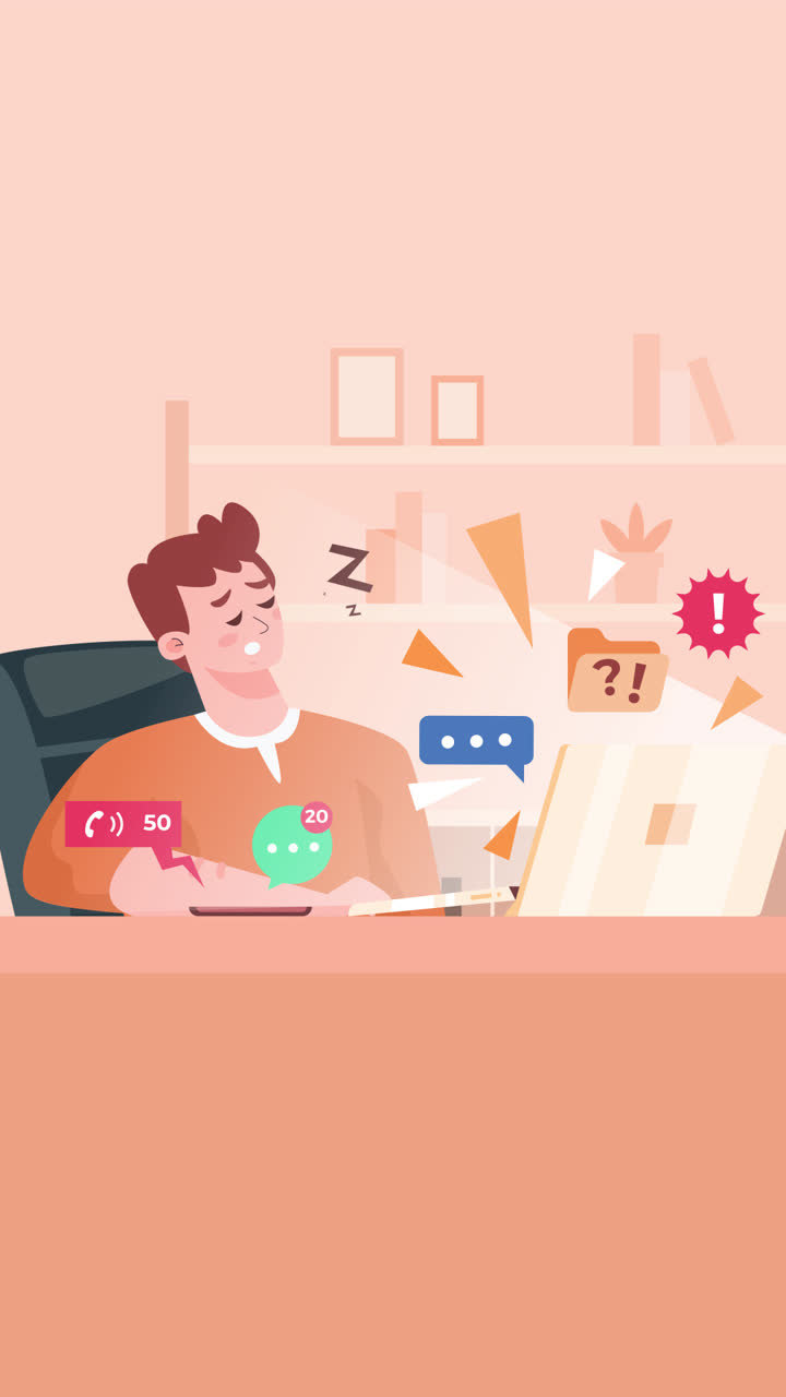 Overwhelmed Employee at Work