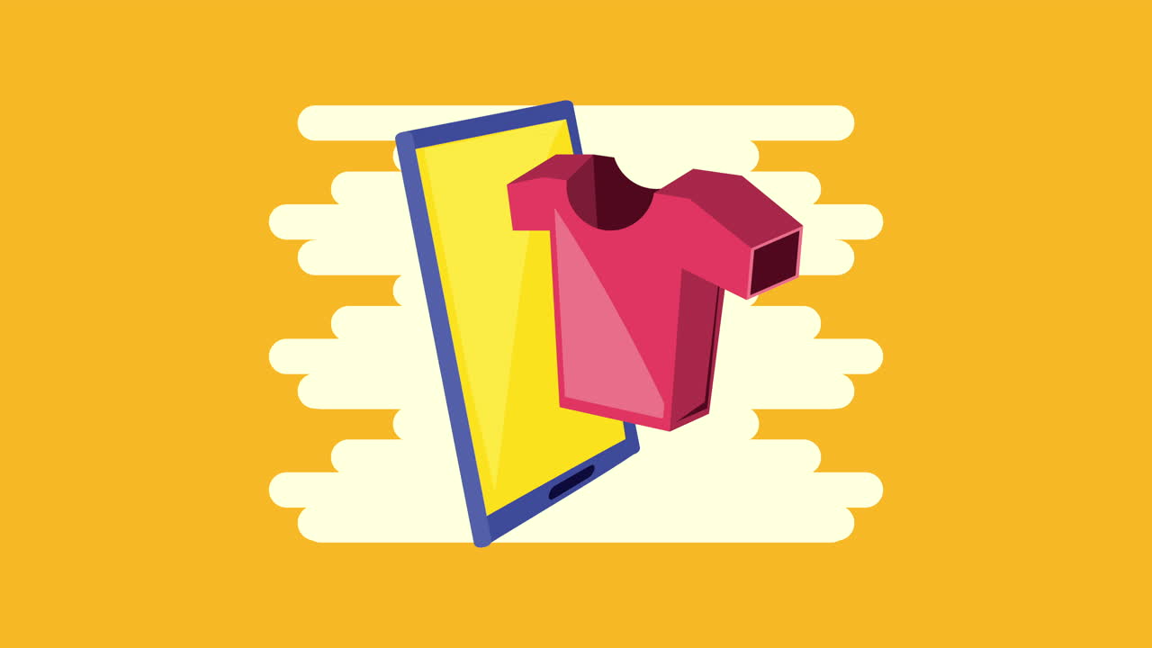 tecnologia di shopping online con camicia nello smartphone