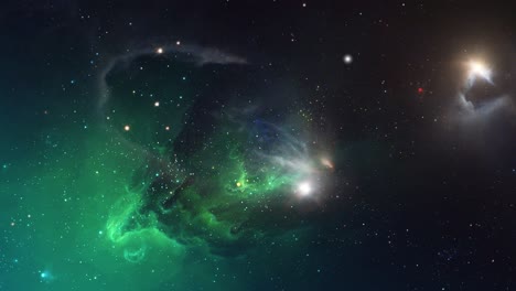 La-Belleza-De-La-Nebulosa-Verde-En-El-Gran-Universo