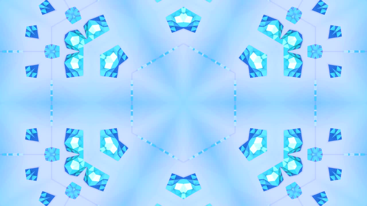 4k에서 움직이는 스테인드 글래스 또는 칼레도스코프 효과로 낮은 기하학적 추상적인 배경, 루프 3d 애니메이션, 인기 있는 낮은 폴리 스타일의 원활한 영상.