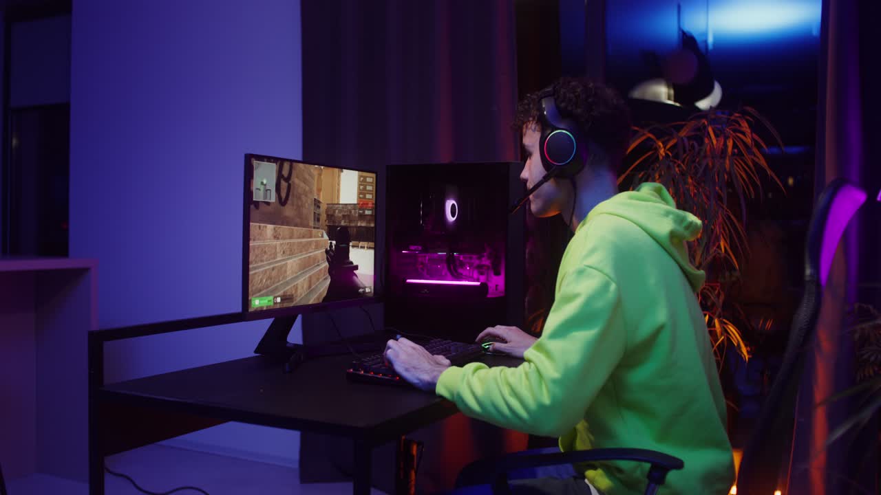 Gamer Playing PC Games