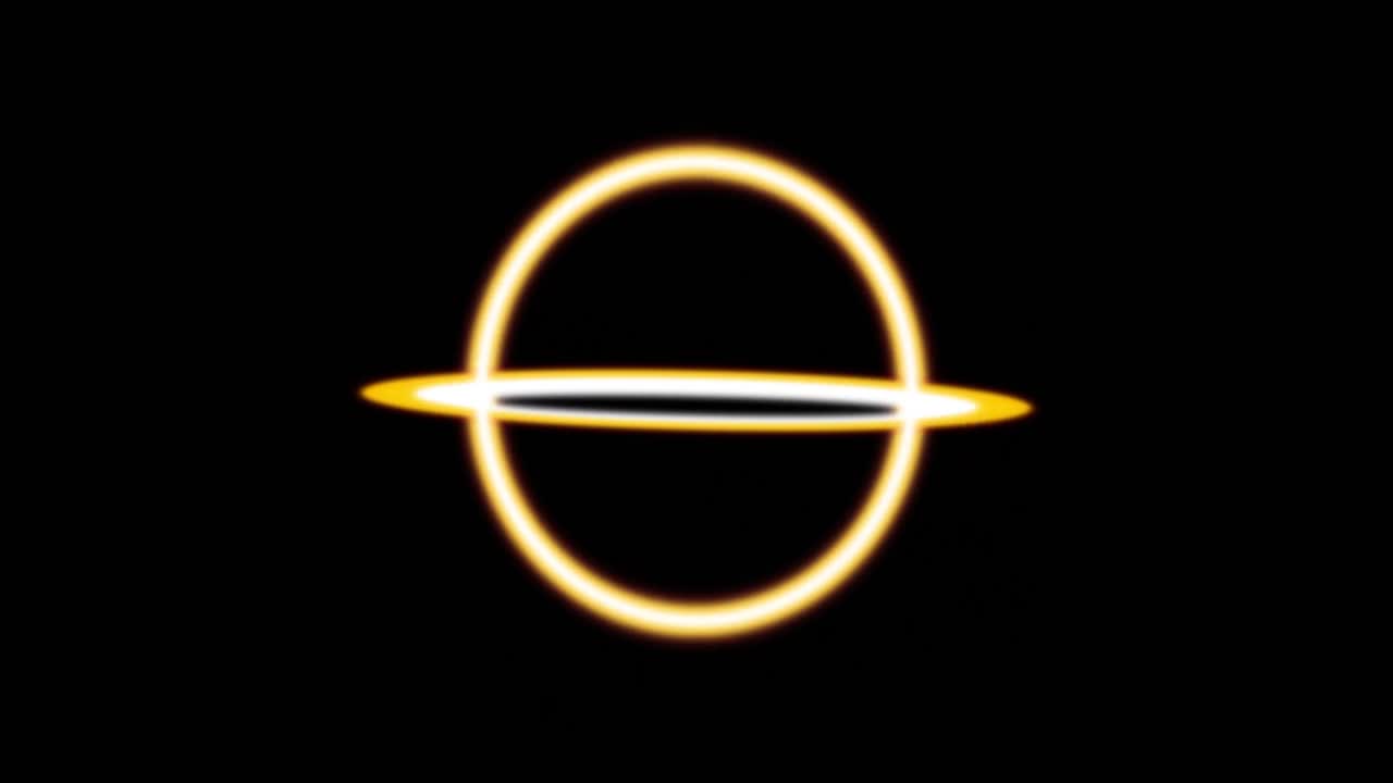 animación de círculos amarillos brillantes sobre un fondo negro