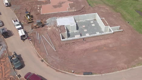 vista aérea del sitio de construcción del edificio
