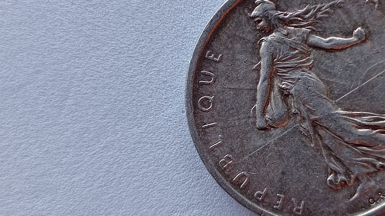 French old Coin in rotation 02