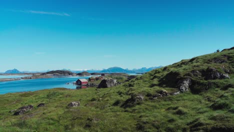 peaceful view of an island village in lovund, nordland county, norway