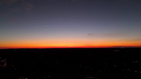 aerial shot pulling out from a sunset on new years day 2025 in atlanta.