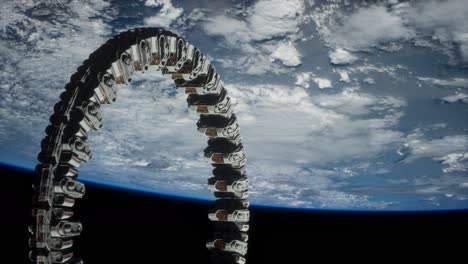 futuristic space station on earth orbit