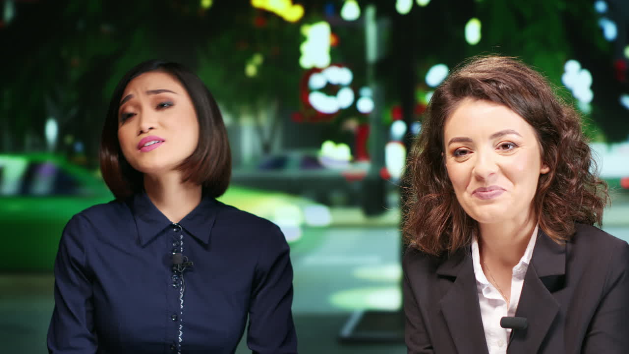 늦은 밤 쇼의 뉴스 캐스터 팀