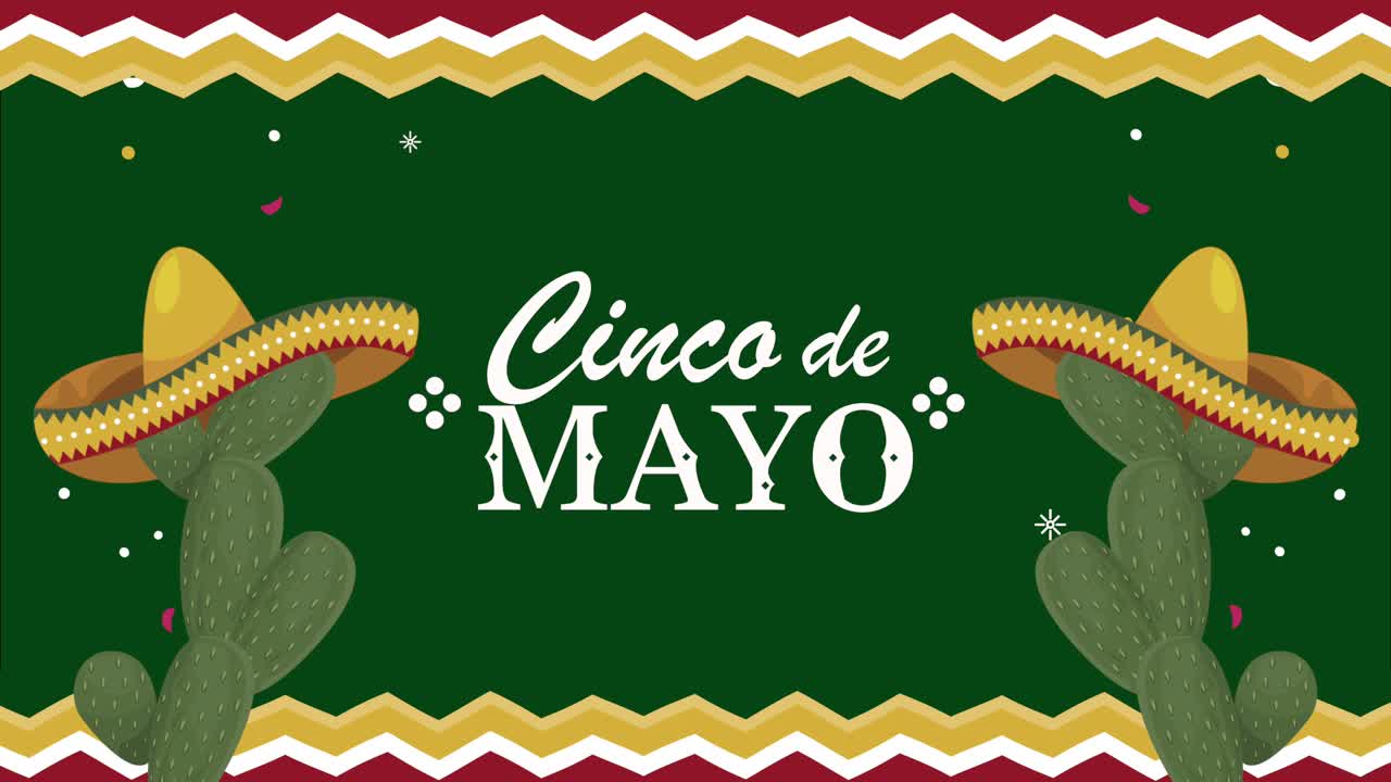 mexican fiesta celebration with mariachi hats in cactus
