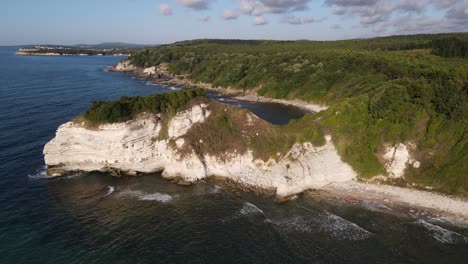 seaside cliffs aerial view