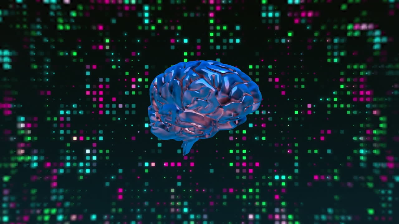 Animation of data processing over human brain
