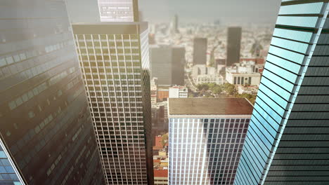 panorama del paisaje de la ciudad con muchos edificios grandes