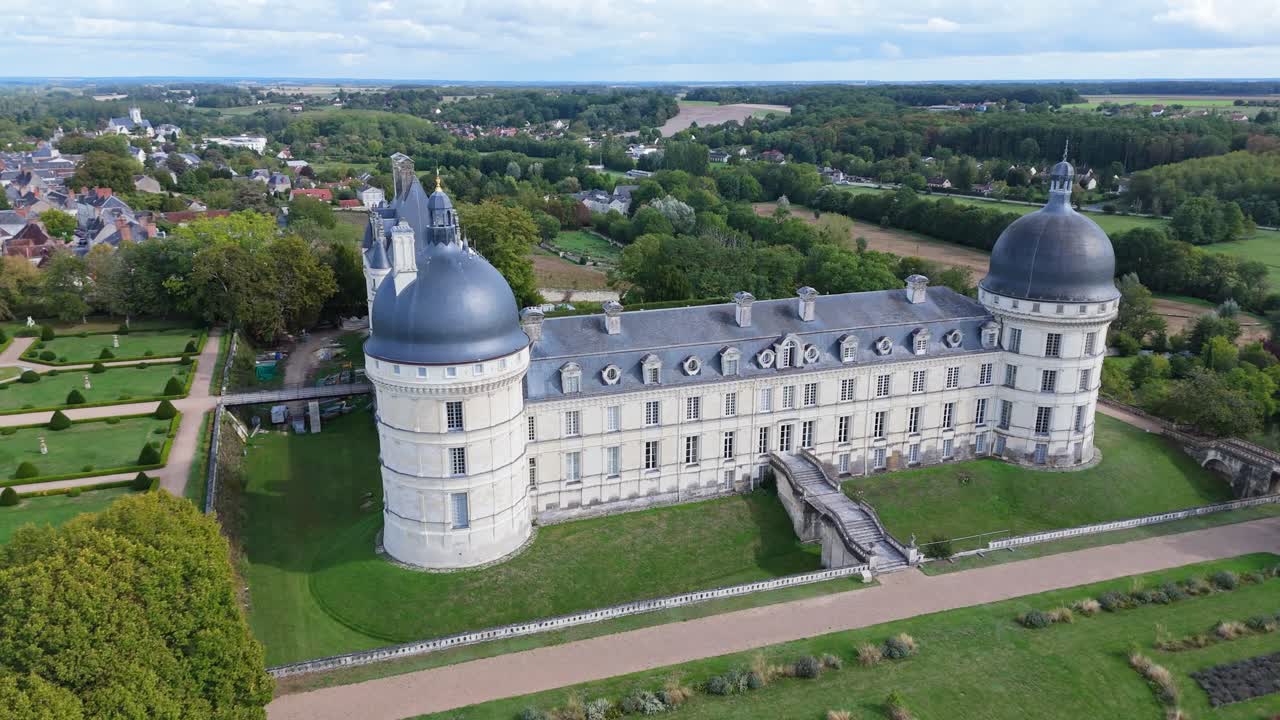 Aerial view of Valen&ccedil;ay Castle, France