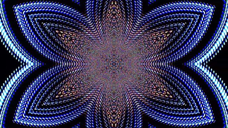 Bright abstract light governing blue color, kaleidoscope