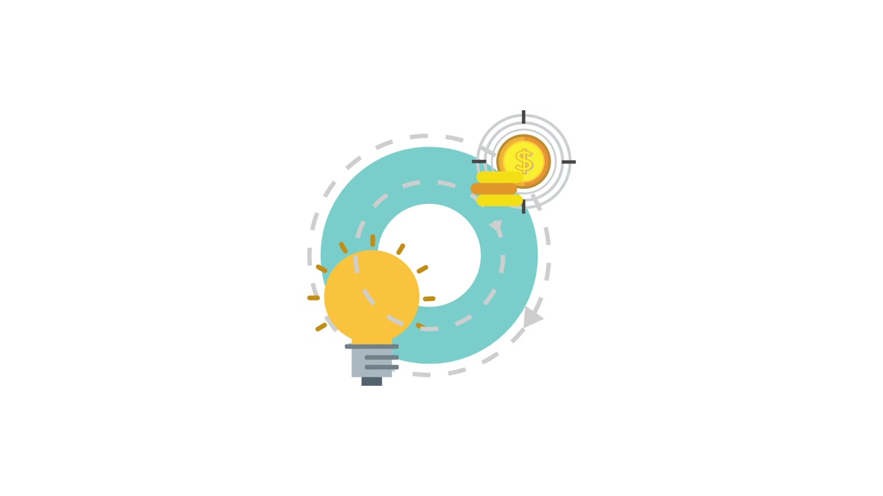 Animated Concept of Idea Leading to Financial Goal Achievement
