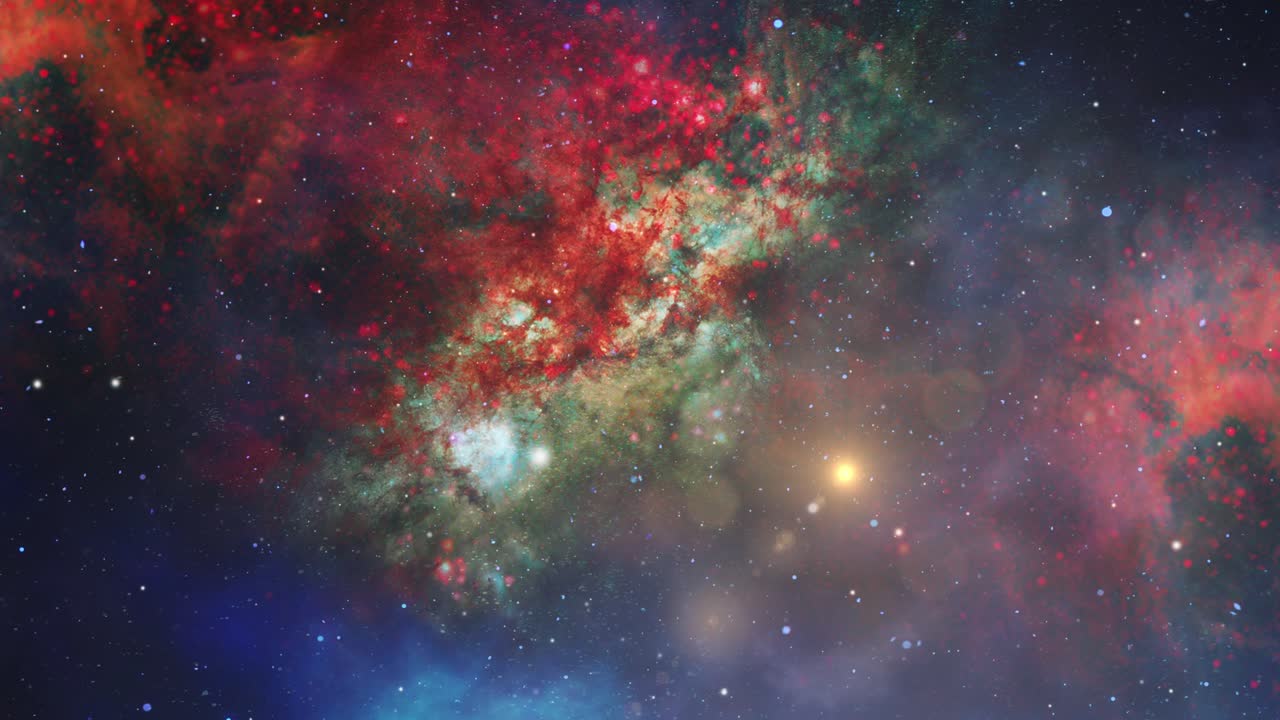 moving nebula clouds in the space