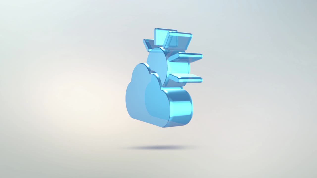 icono de pronóstico del tiempo, nube de vidrio transparente. símbolo giratorio nube y sol con canal alfa