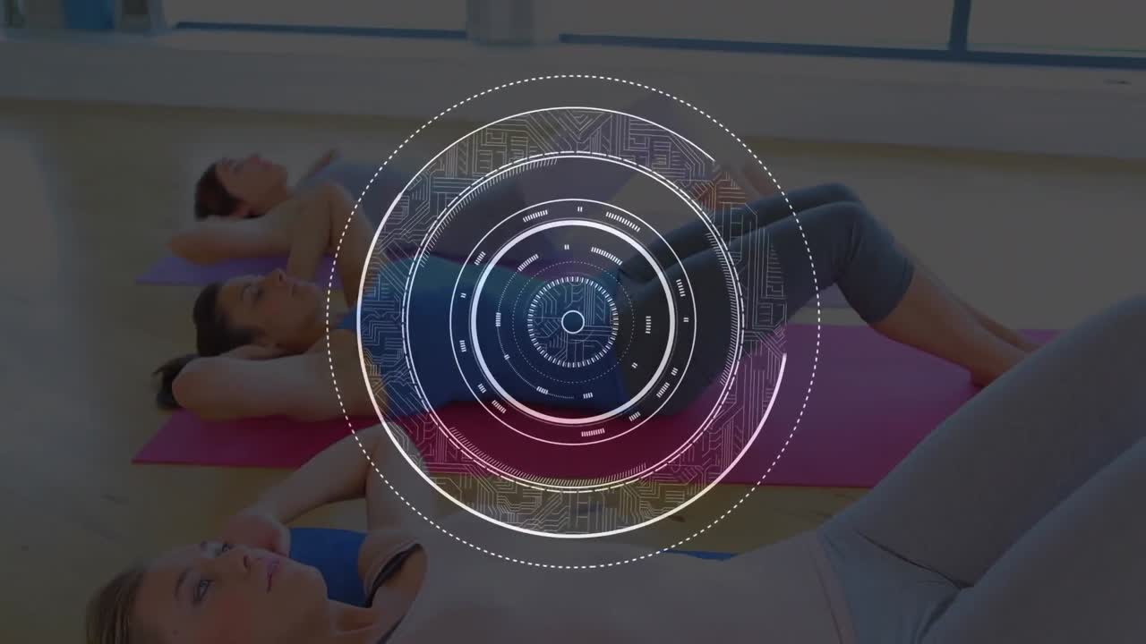 animación de la exploración del alcance sobre las personas que hacen ejercicio