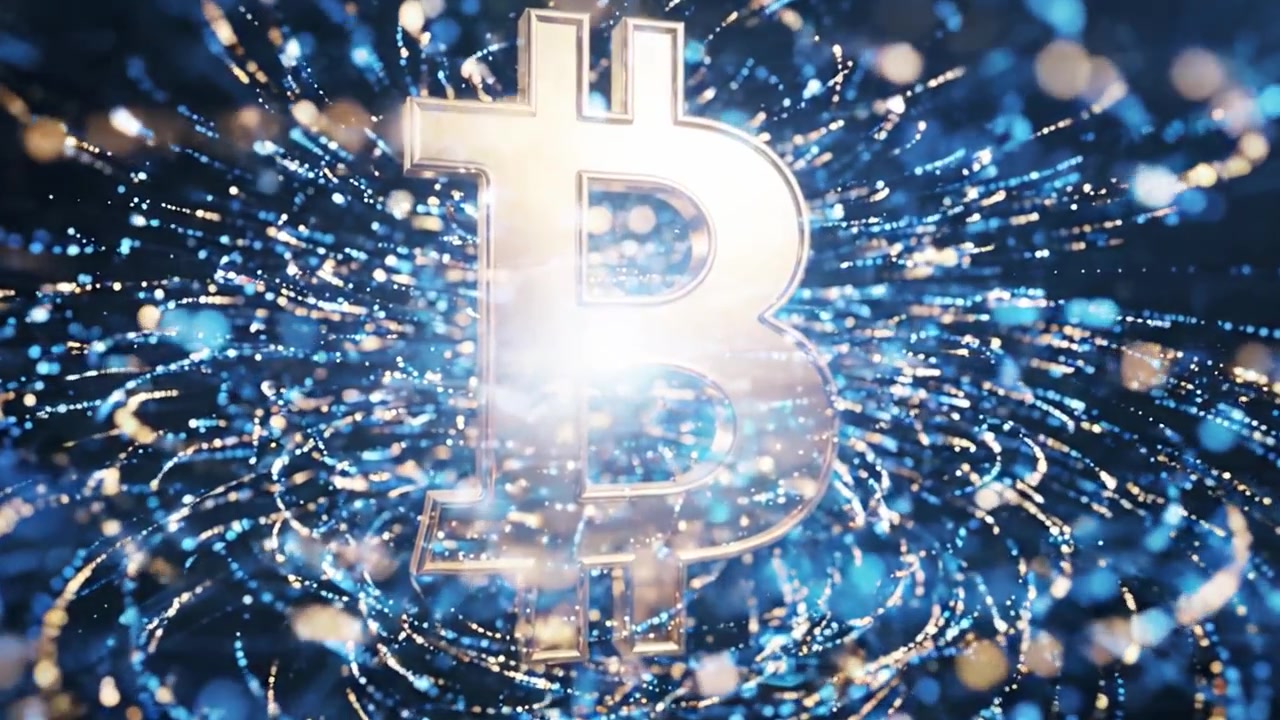 Captivating Visuals of Bitcoin in a Digital Universe: Exploring the Golden Cryptocurrency Amidst Dynamic Patterns and Vibrant Effects