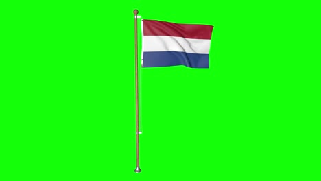 Green-Screen-Niederlande-Flagge-Mit-Fahnenmast