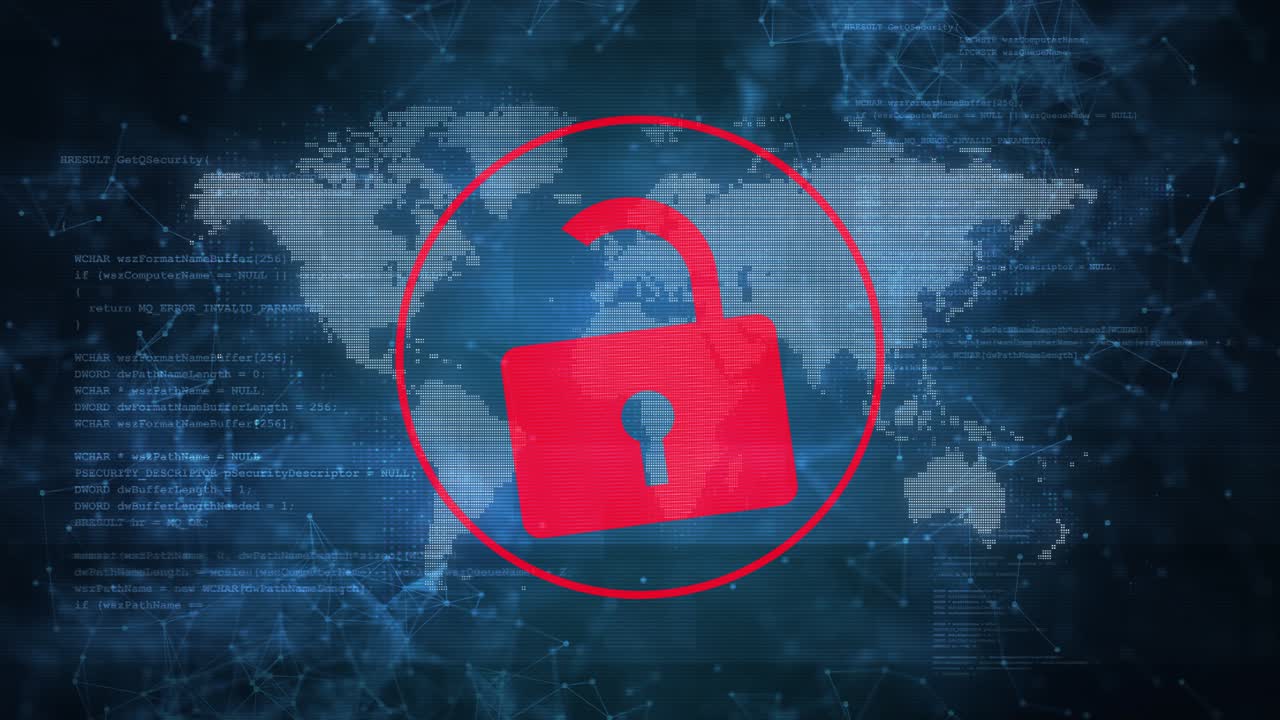 Padlock virus or unsecured skull and bone as a symbol of hacking programs personal information and