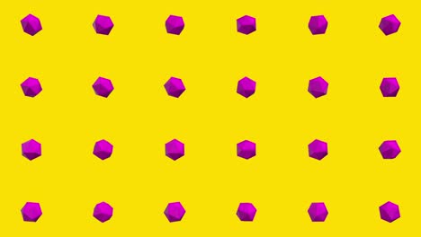 formas geométricas abstractas esferas poli bajas giran. animación de bucle. fondo moderno, diseño de movimiento sin costuras para portada de cartel, pancarta de marca