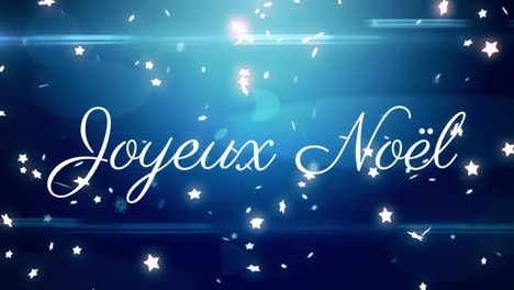 Animación-Del-Texto-Joyeux-Noel-Sobre-Nieve-Cayendo-Sobre-Fondo-Azul