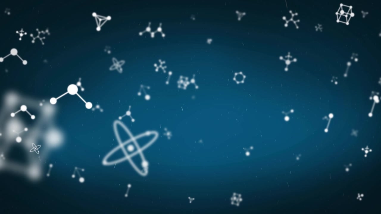 Animation of molecules on blue background