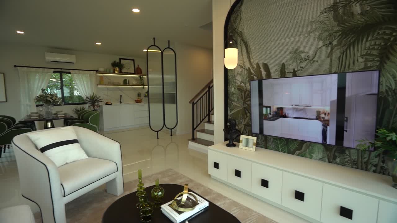 diseño de interiores de sala de estar con estilo y elegante