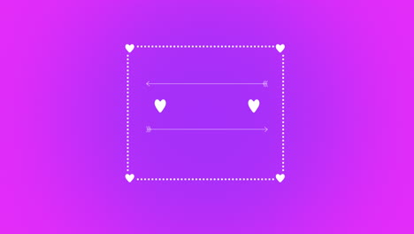 Romantic-white-hearts-and-arrows-on-purple-gradient