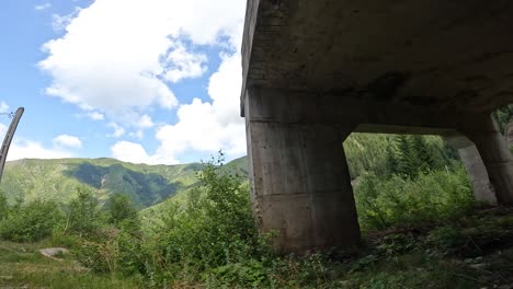 driving through the dirt roads of the mountain forests