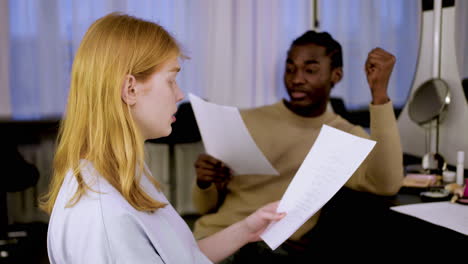 young actors practising