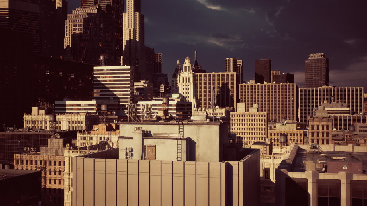 폭풍 이후 맨해튼 초고층 빌딩과 함께 뉴욕 시의 스카이라인