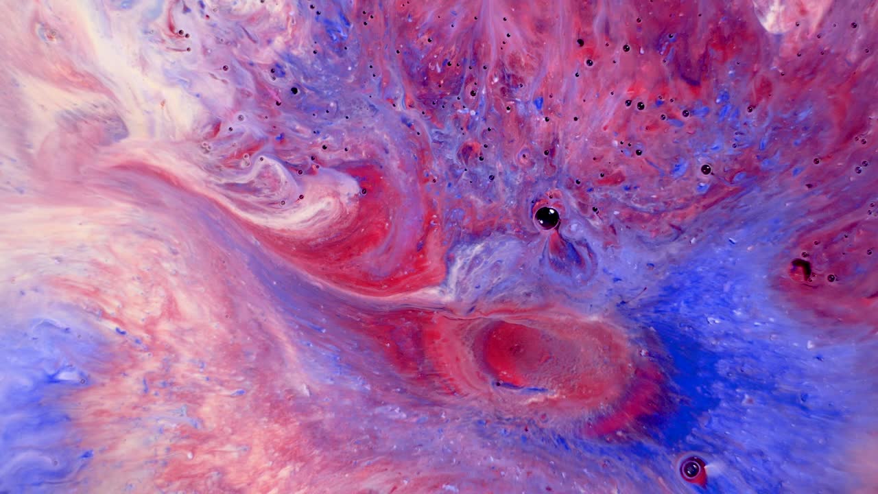 movimiento abstracto de pinturas acrílicas. vista desde arriba. increíbles patrones de mezcla de colores