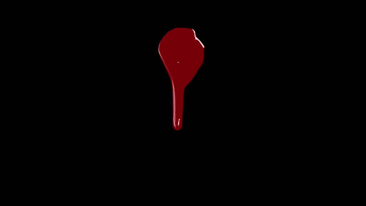 Blood Drip on Black Background
