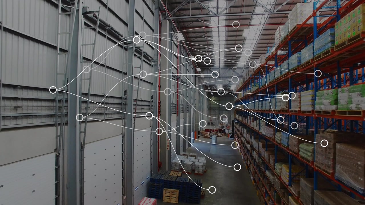 Animation of connections over warehouse