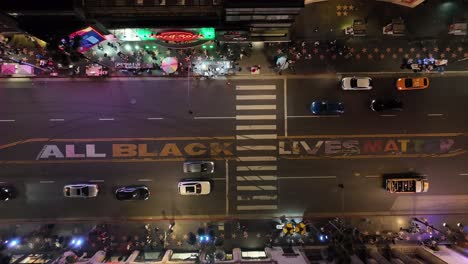 all black lives matter painted on hollywood blvd