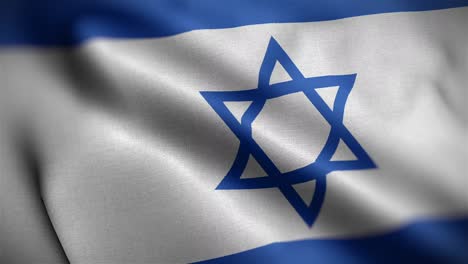 Vista-En-ángulo-De-La-Bandera-Israelí-Ondeando-En-Hd