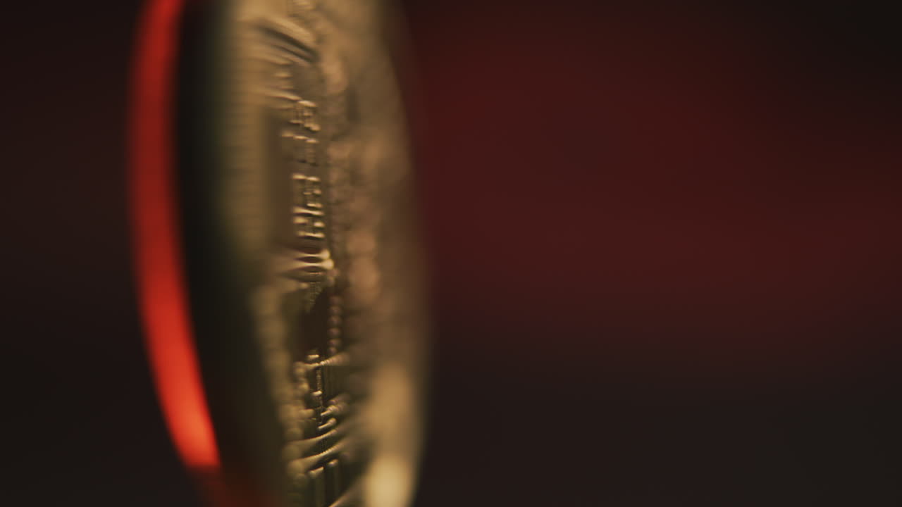 Close-up of Cryptocurrency Coin
