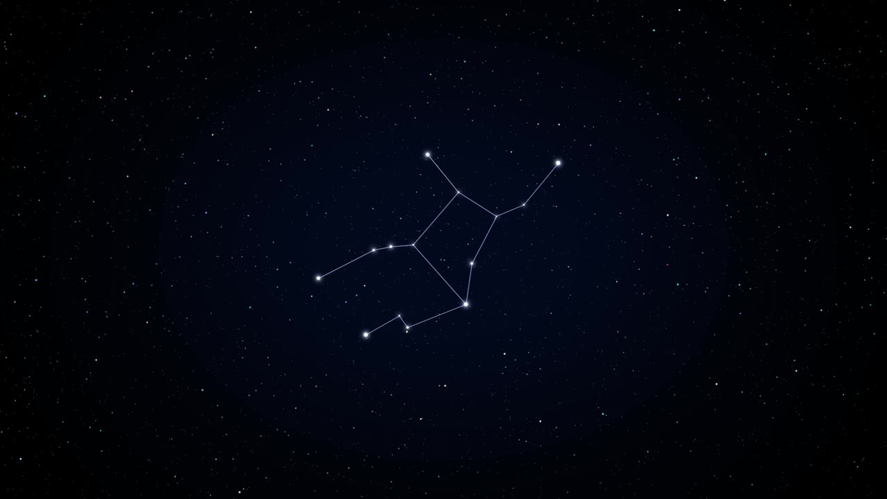 Virgo. Zodiac constellation animation. 4k resolution. Seamless loop.