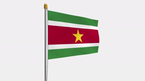 loop video of suriname flag  fluttering in the wind, slow motion video of 4k , with alpha channel