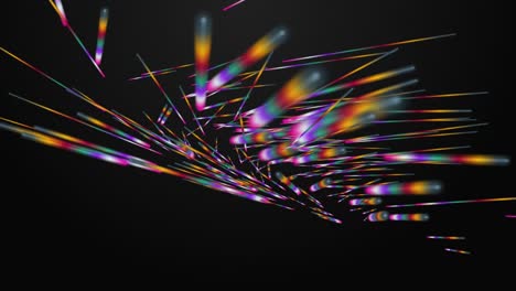 animación futurista con objetos de rayas brillantes en cámara lenta, 4096x2304 bucle 4k
