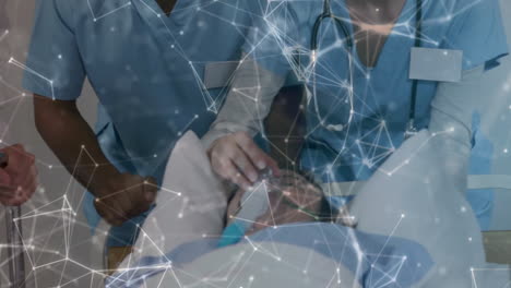 animación de las conexiones entre diversos médicos