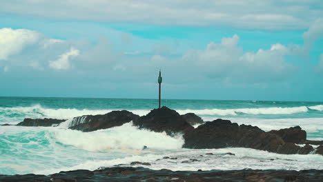 static shot of barrel rock, bude, in the north of cornwall, england