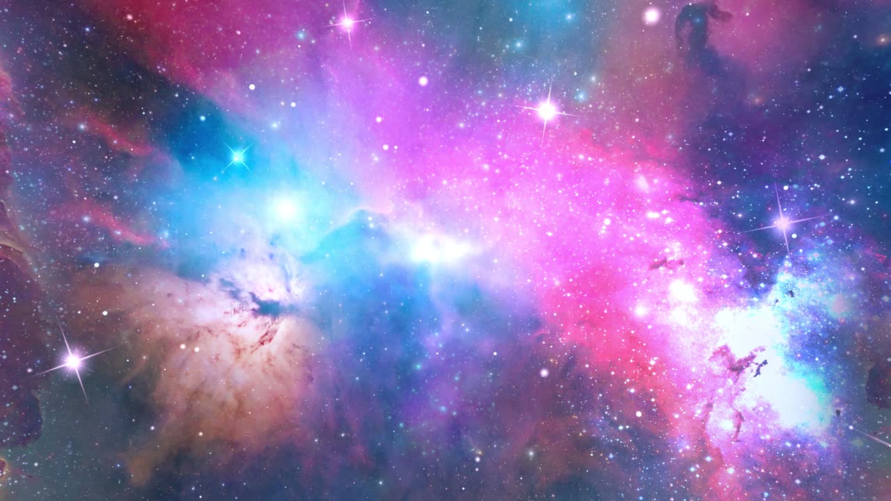 ciencia ficción volando en el espacio galaxia estrellas y nubes de gas universo nebulosas animación de bucle 4k estrella científica