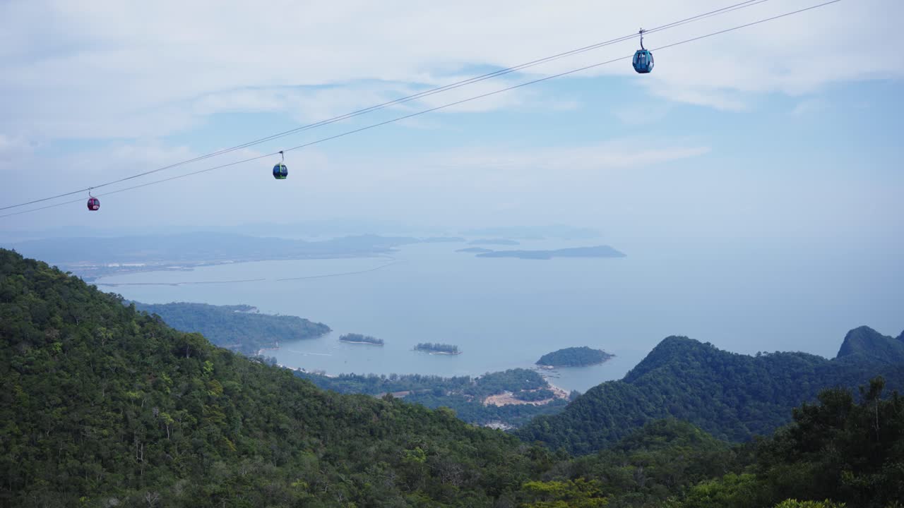A Gondola lift cable car Journey Through Langkawi's Majestic Mountains and Ocean scenery 2