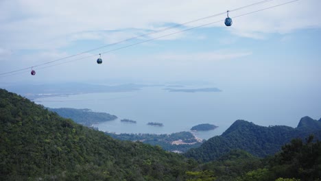 A Gondola lift cable car Journey Through Langkawi&#039;s Majestic Mountains and Ocean scenery 2